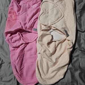 SwaddleMe Peach and White Polka Dot Swaddle